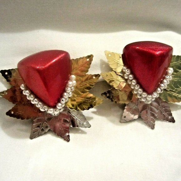 Upcycled Chunky Statement Earrings - Picture 1 of 8